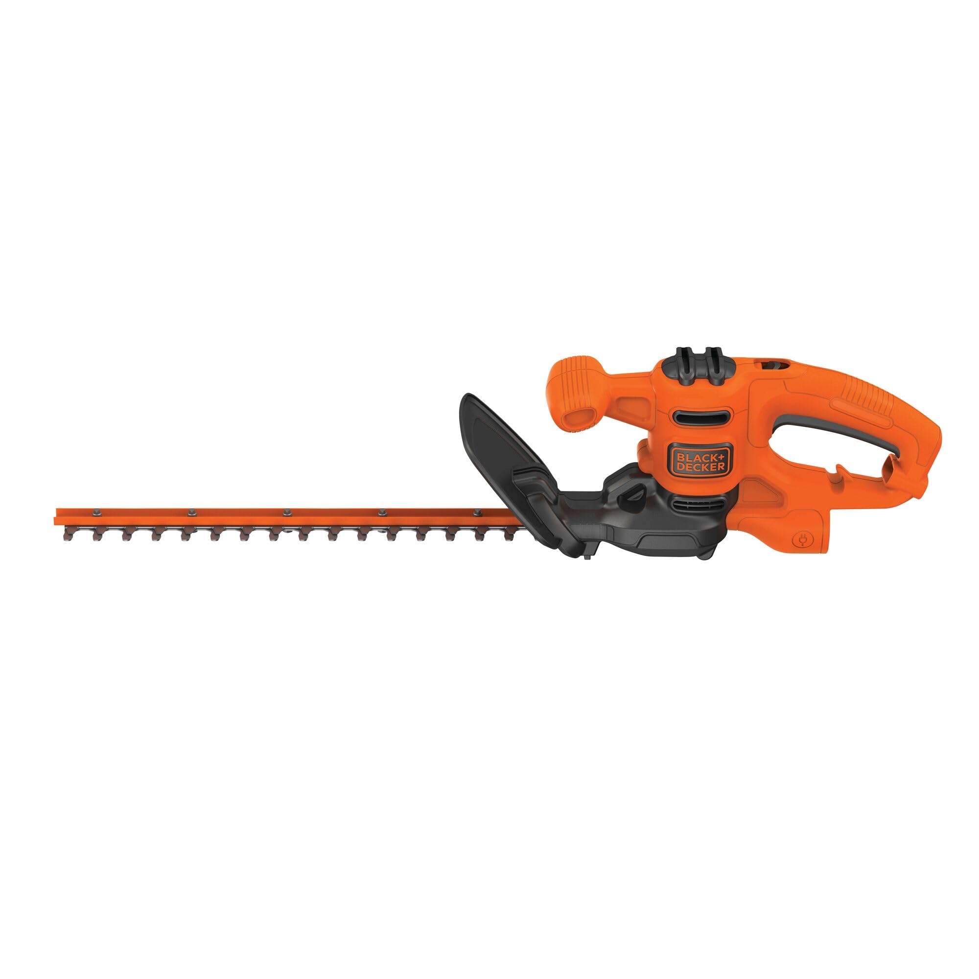 BLACK+DECKER compact trimmer stored on shelf showcasing easy storage