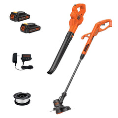 BLACK+DECKER combo kit front packaging showing included tools and batteries, clear contents