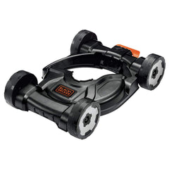 BLACK+DECKER MTD100 front view showing deck and mounting, adds mower capability
