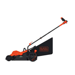 BLACK+DECKER rear collection bag attached for cleaner mowing and easy disposal