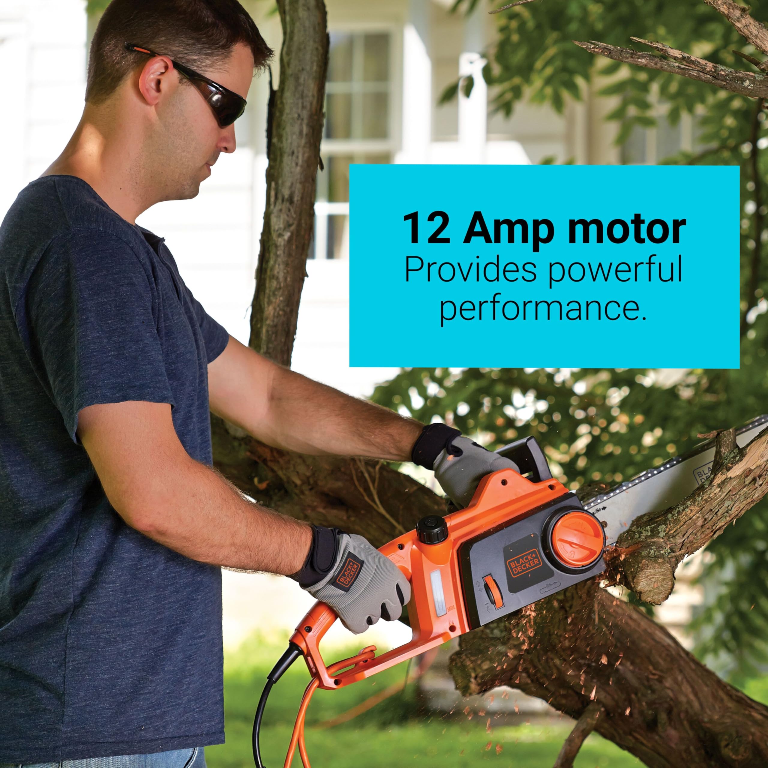 BLACK+DECKER CS1216 ergonomic handle and trigger grip for comfortable control
