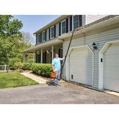 BLACK+DECKER attachment connected to blower showing secure quick-connect benefit