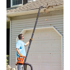 BLACK+DECKER extended tubes showing full 12-foot reach for safer ground cleaning