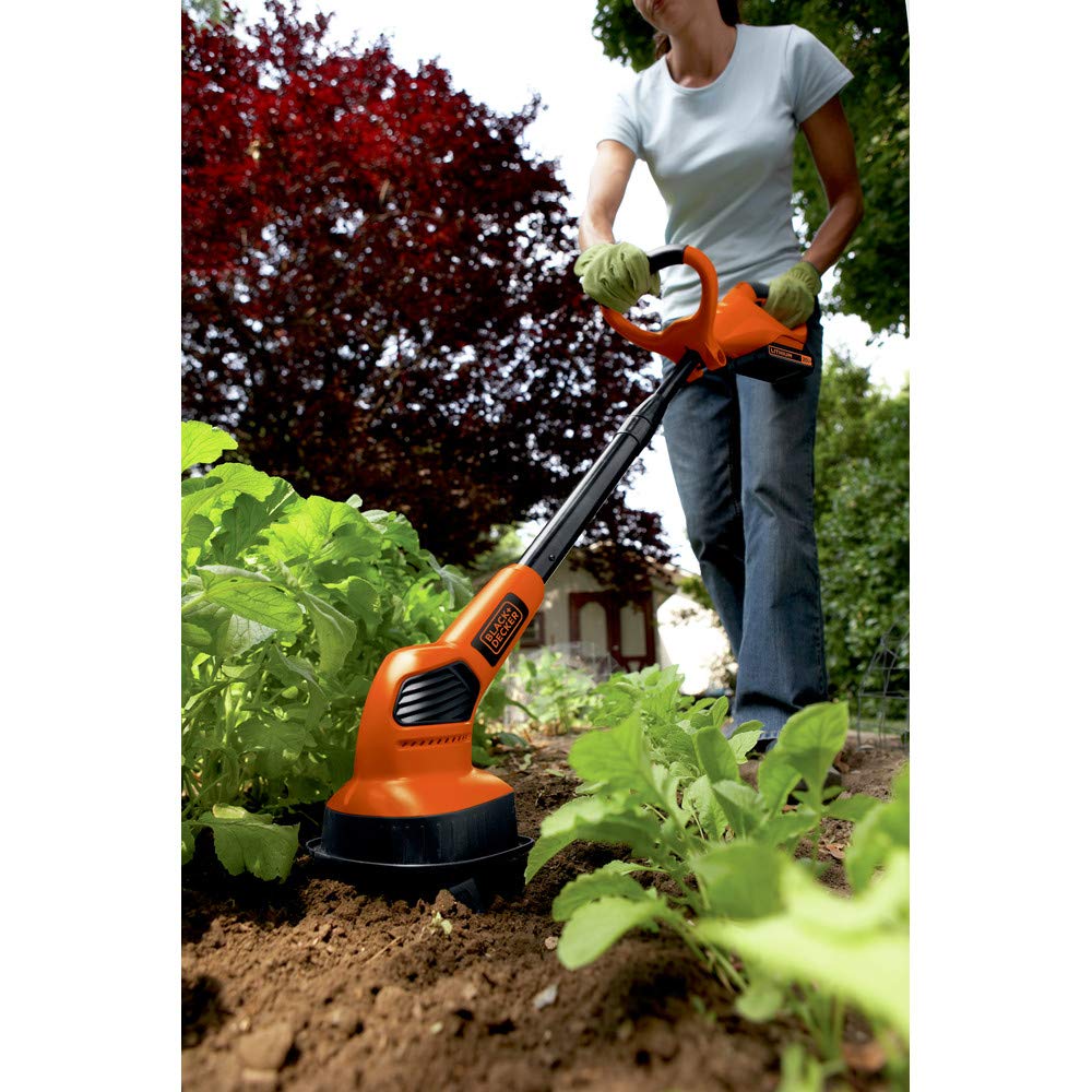 BLACK+DECKER handle detail with ergonomic grip for reduced operator fatigue