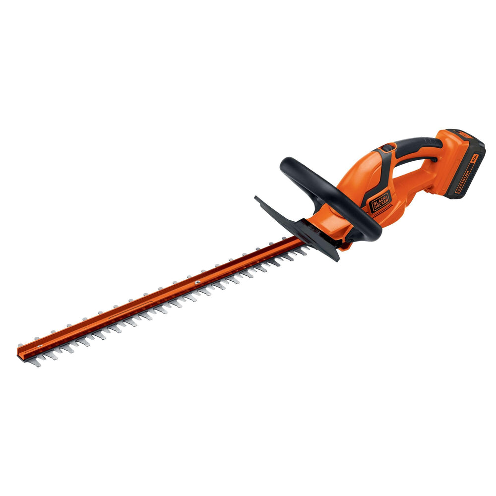 BLACK+DECKER retail packaging and label showing model LHT2436 and included battery advantage