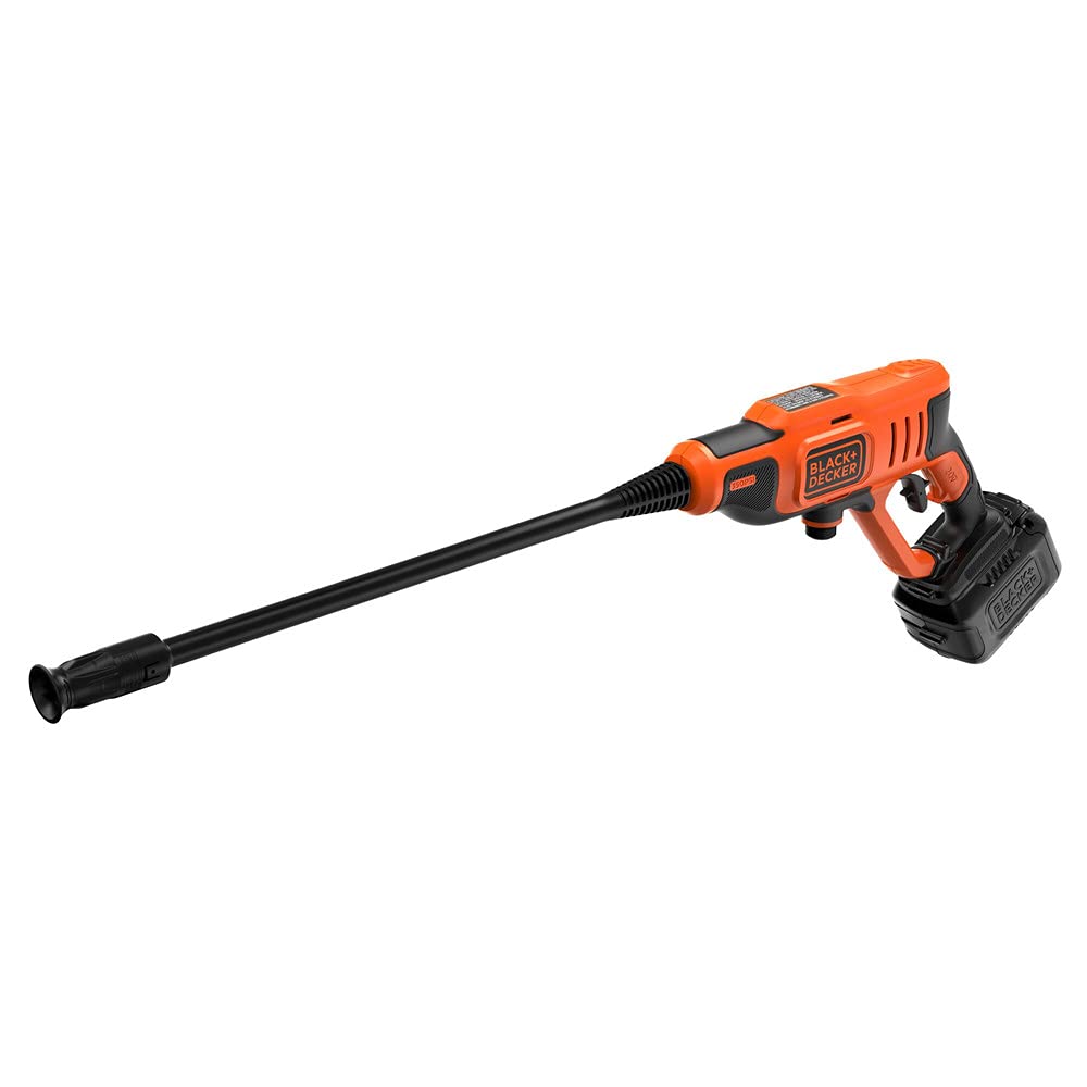 BLACK+DECKER long and short wand set showing versatility for cleaning and watering