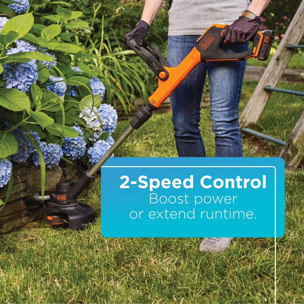 BLACK+DECKER converted to wheeled edger to create clean lawn borders