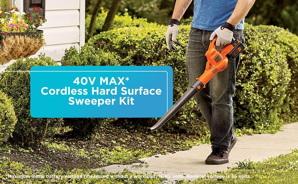 BLACK+DECKER battery and charger included with blower for ready-to-use cordless power