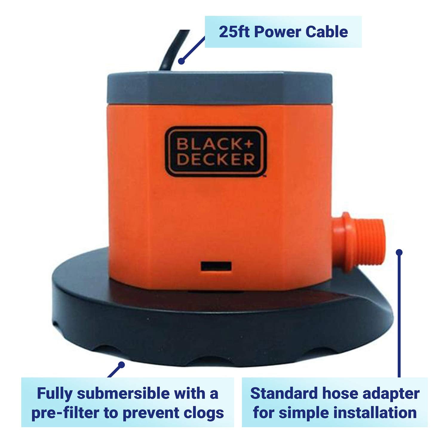 BLACK+DECKER reusable foam inlet filter close-up preventing debris damage