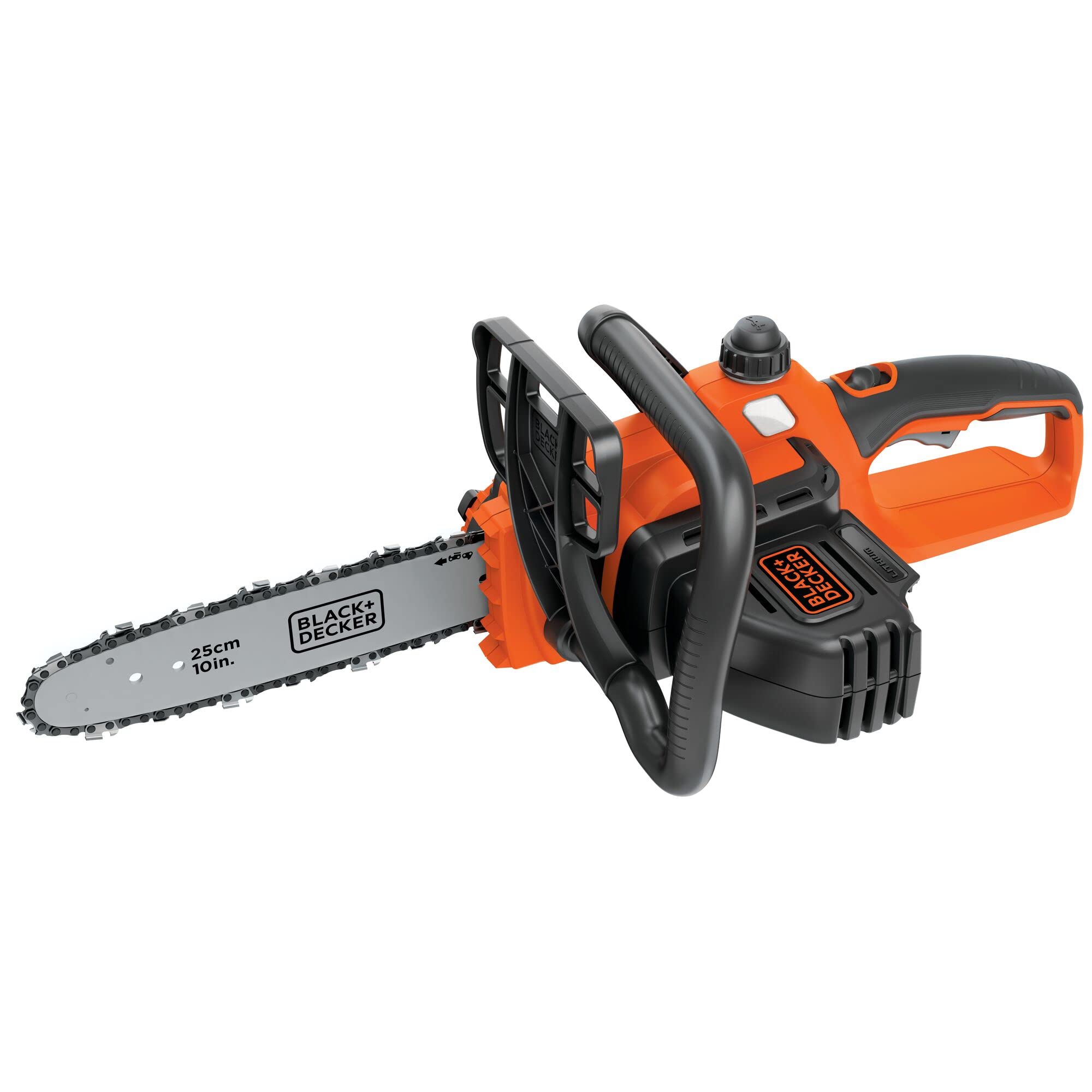 BLACK+DECKER guide bar scabbard and included accessories for safe storage transport