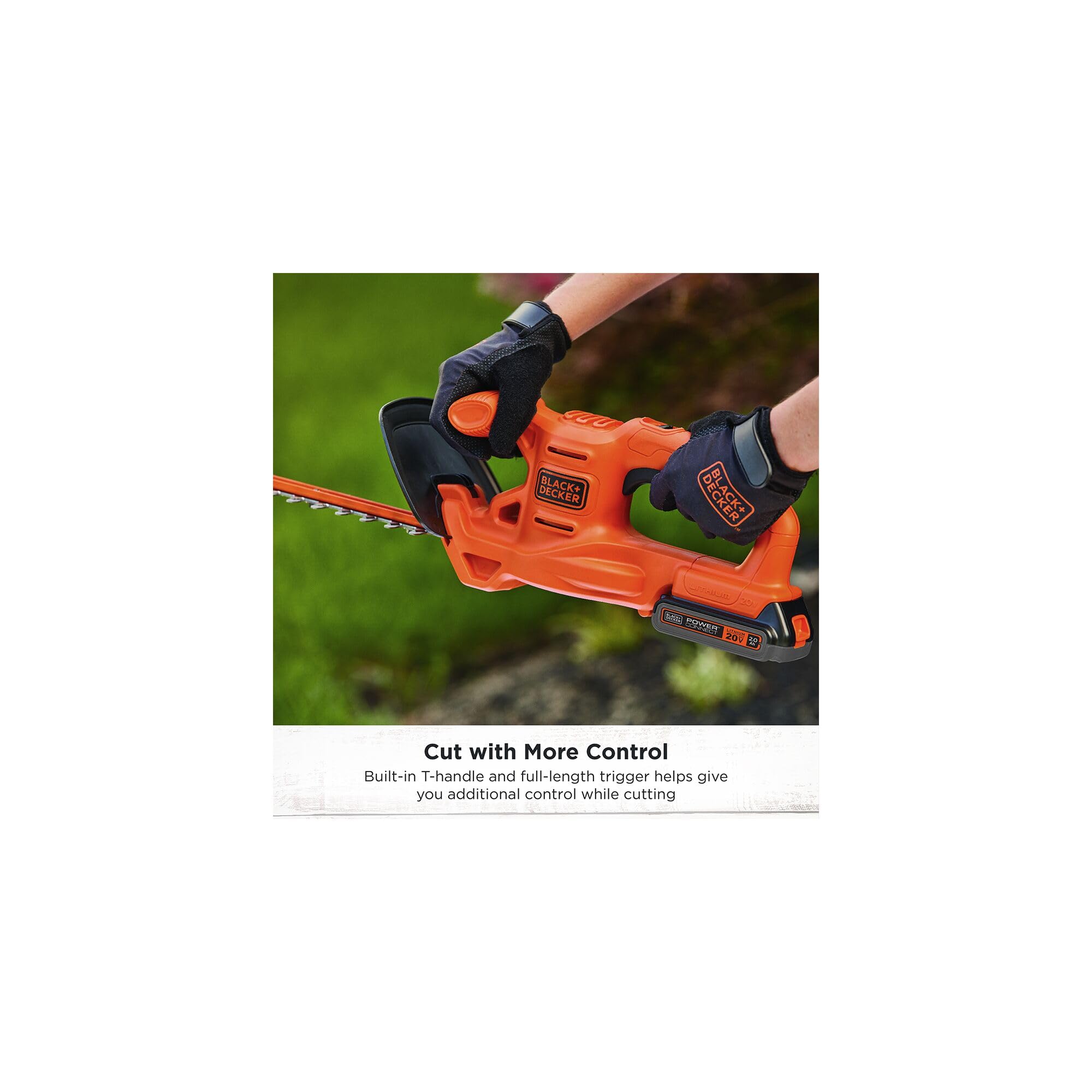 BLACK+DECKER held in hand to show lightweight 5.44 lb handling benefit