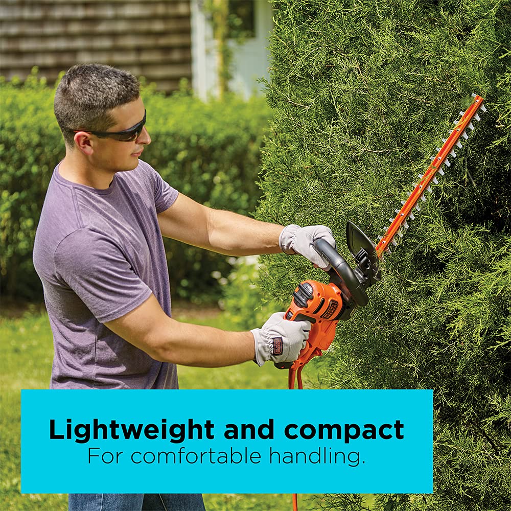 BLACK+DECKER held in hand to show lightweight scale and easy maneuvering