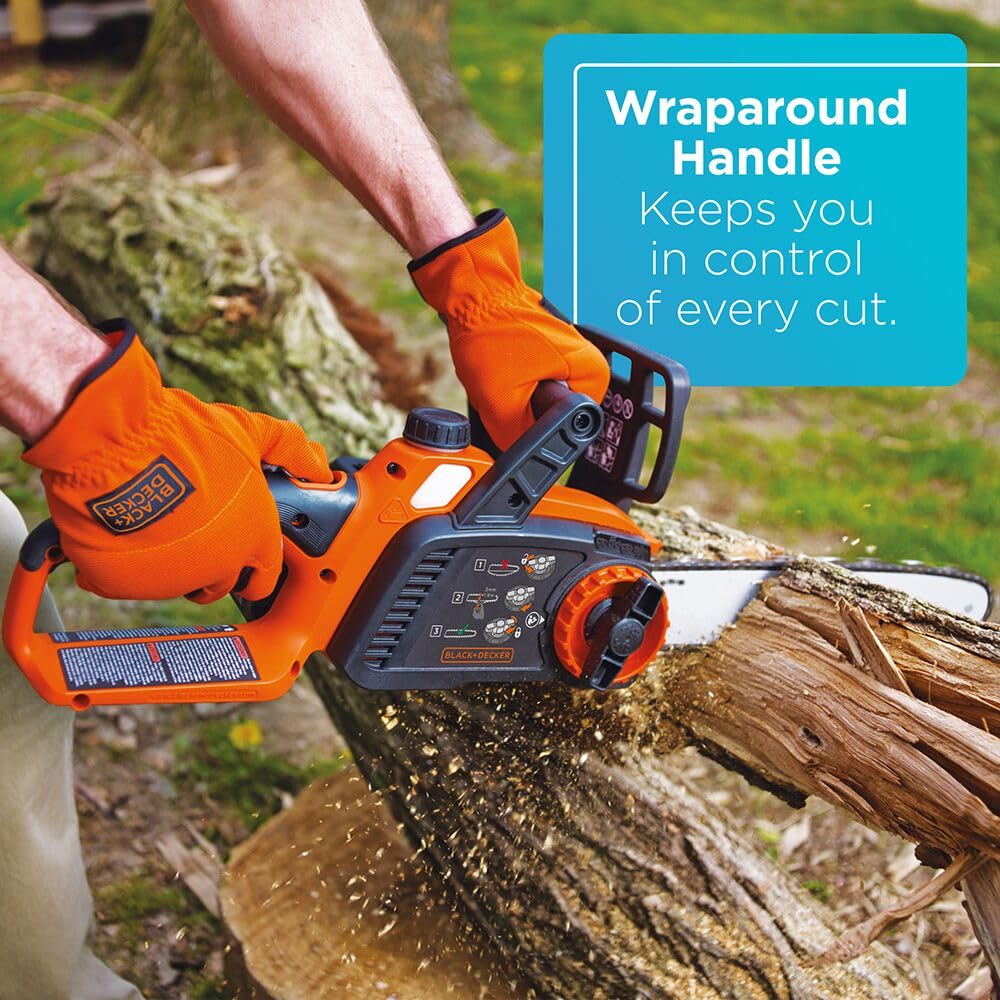 BLACK+DECKER held in one hand to show compact size and reduced operator fatigue