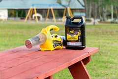 Black Flag close-up of fogger nozzle and liquid texture showing easy no-mix readiness