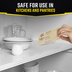 Black Flag trap positioned on a pantry shelf helping protect stored food items