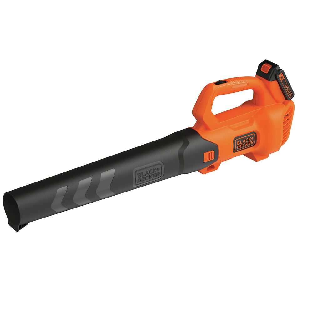 BLACK+DECKER blower front view showing controls and compact design benefit portability
