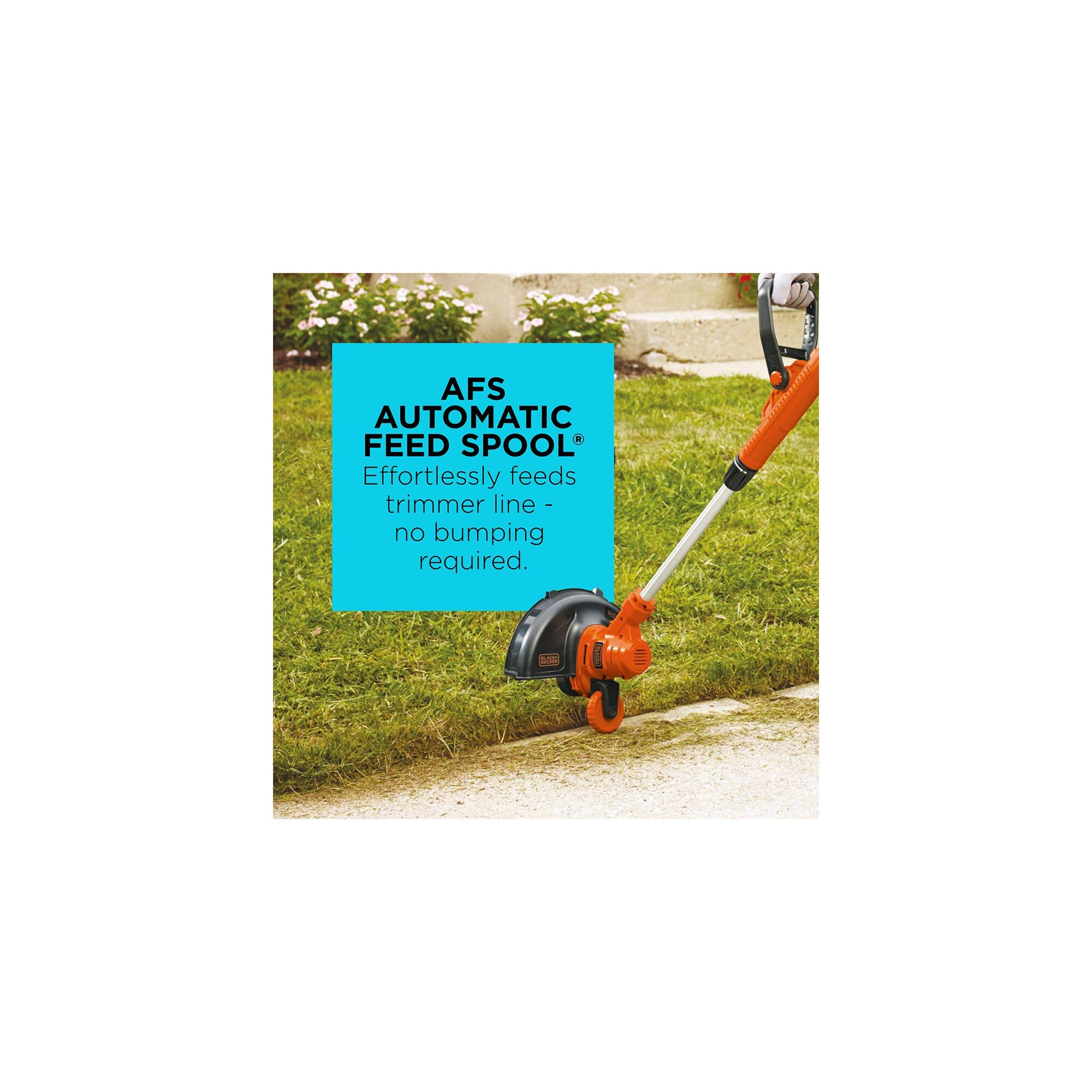 BLACK+DECKER auxiliary handle and guard displayed for improved comfort and added operator safety