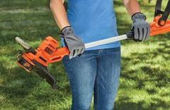 BLACK+DECKER 14-inch cutting deck detail highlighting durable cutting performance benefit