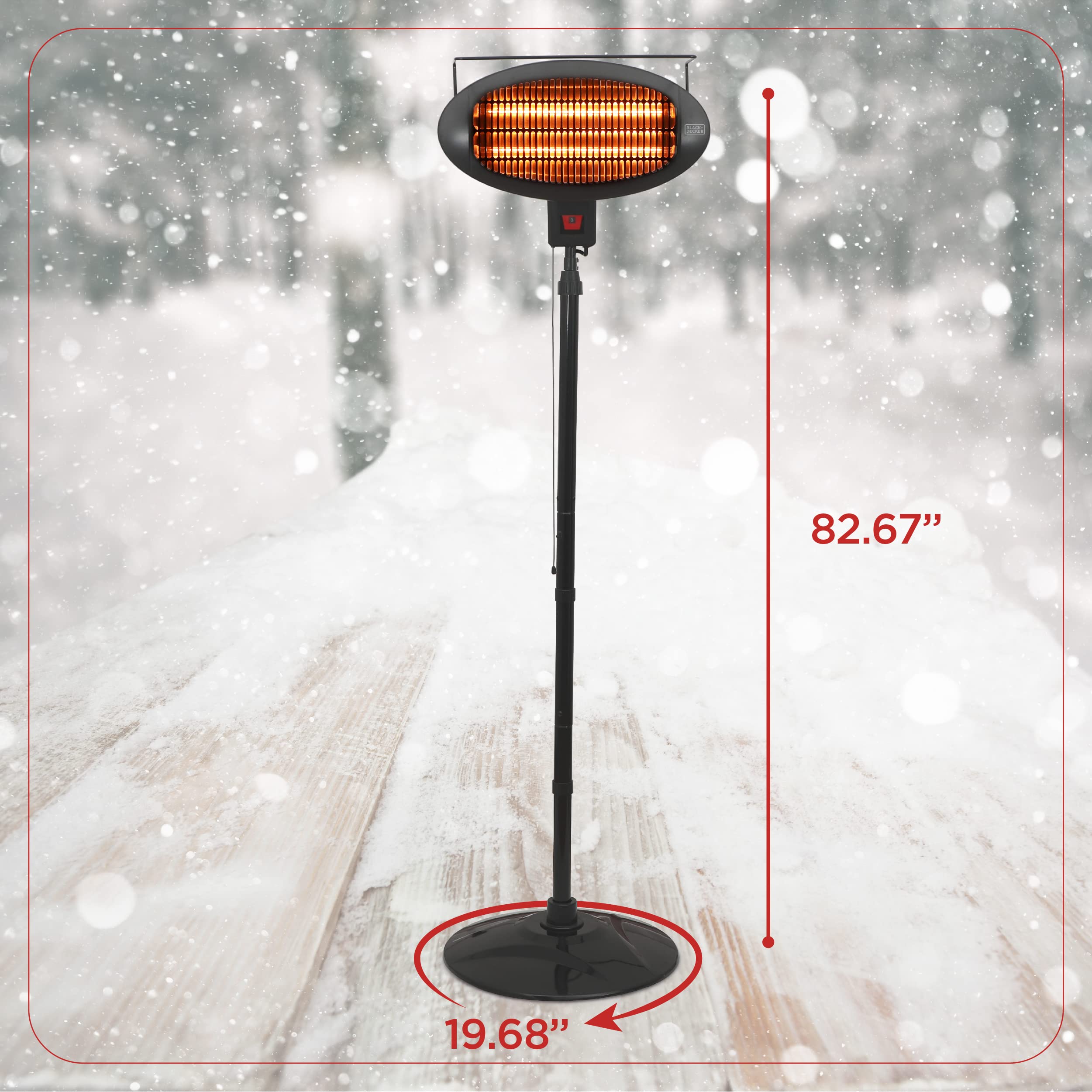 BLACK+DECKER label and controls close-up showing wattage settings and durability