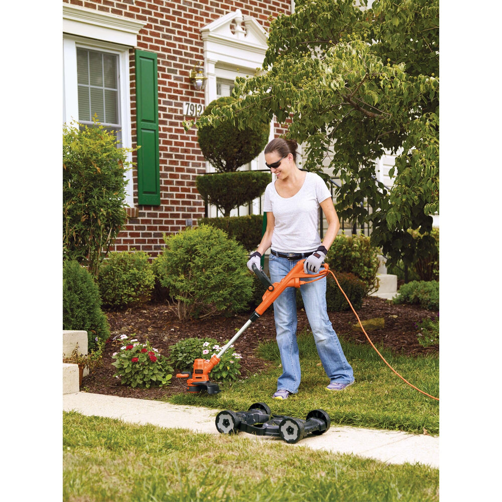 BLACK+DECKER compact storage setup illustrating space-saving fold and tidy garage storage