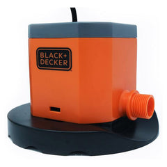 BLACK+DECKER cover pump front view showing compact design and fast draining