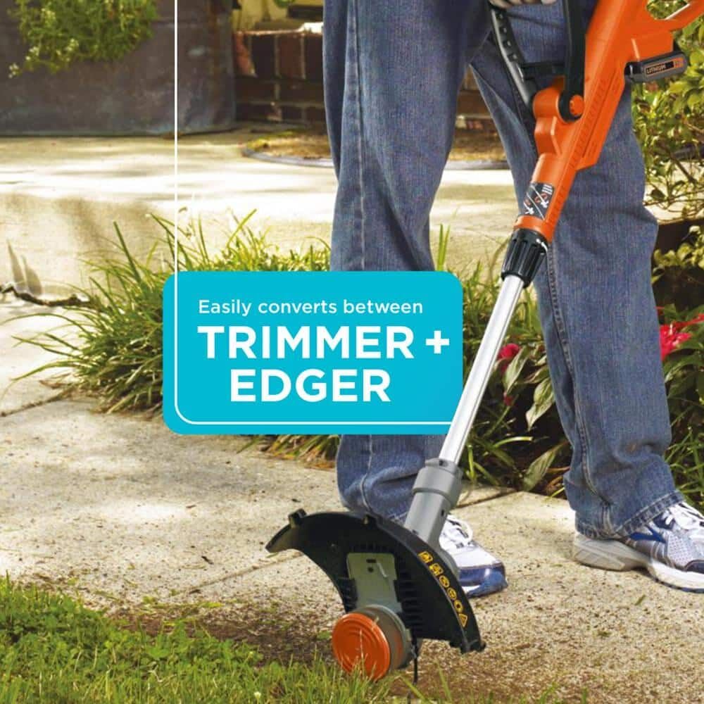 BLACK+DECKER edging mode with wheel guide, straighter edges along sidewalks