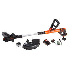 BLACK+DECKER front view showing full trimmer and edger functionality and portability