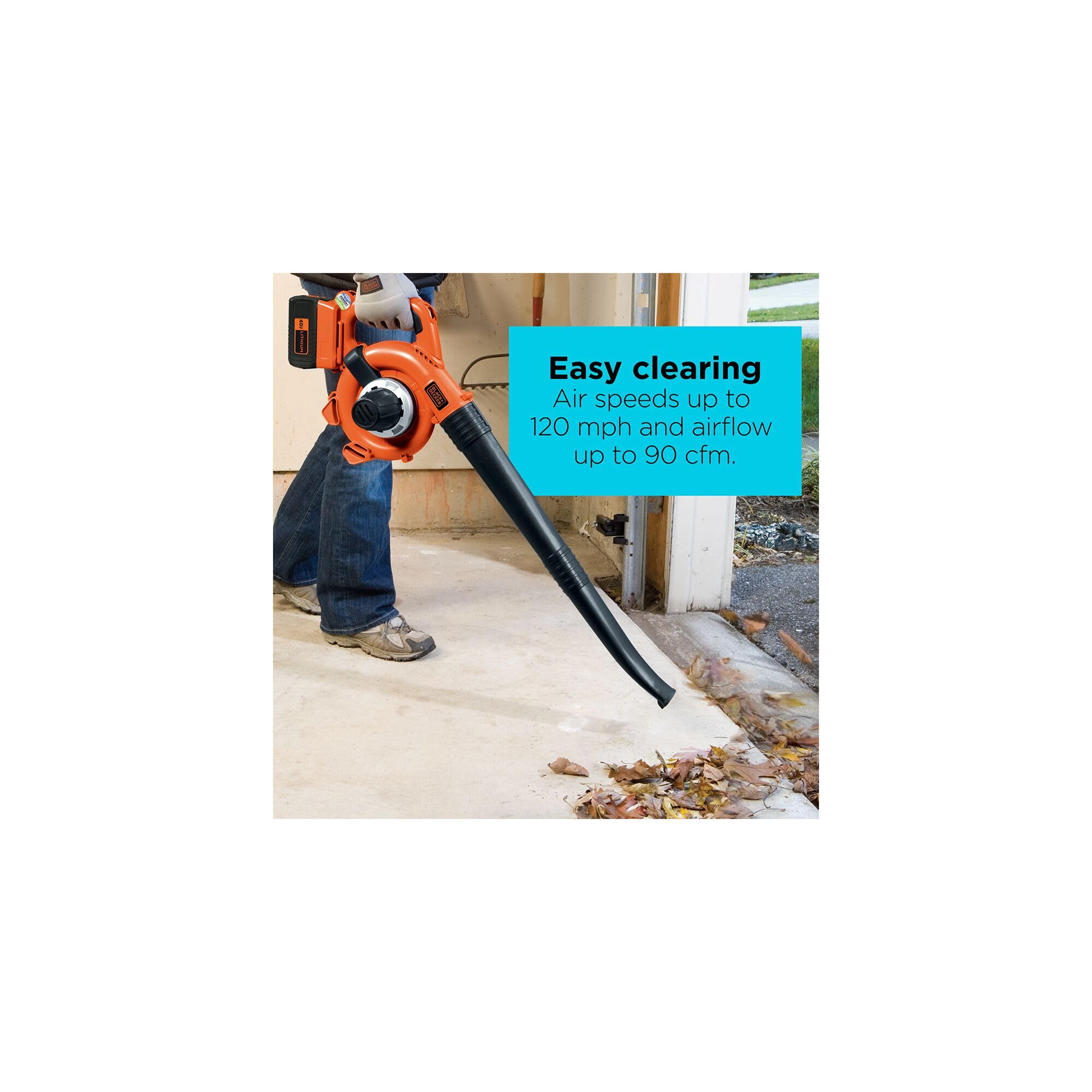 BLACK+DECKER handle and POWERCOMMAND controls for easy speed selection and control