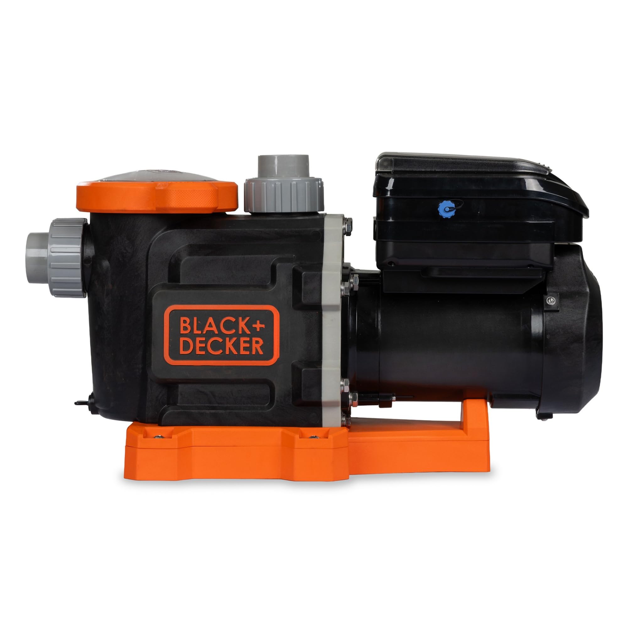 BLACK+DECKER pump front overview showing durable housing and quiet design benefit