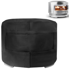 Blackhoso cover front view protecting Solo Stove Pi, keeps oven clean