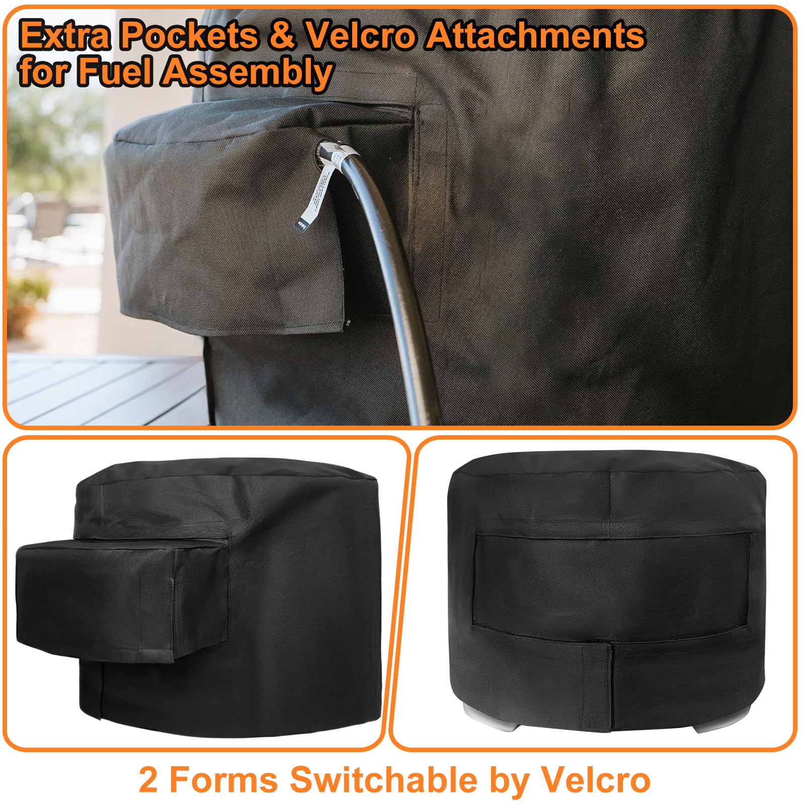 Blackhoso cover on oven outdoors showing weather protection and readiness