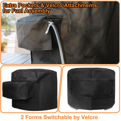 Blackhoso cover on oven outdoors showing weather protection and readiness
