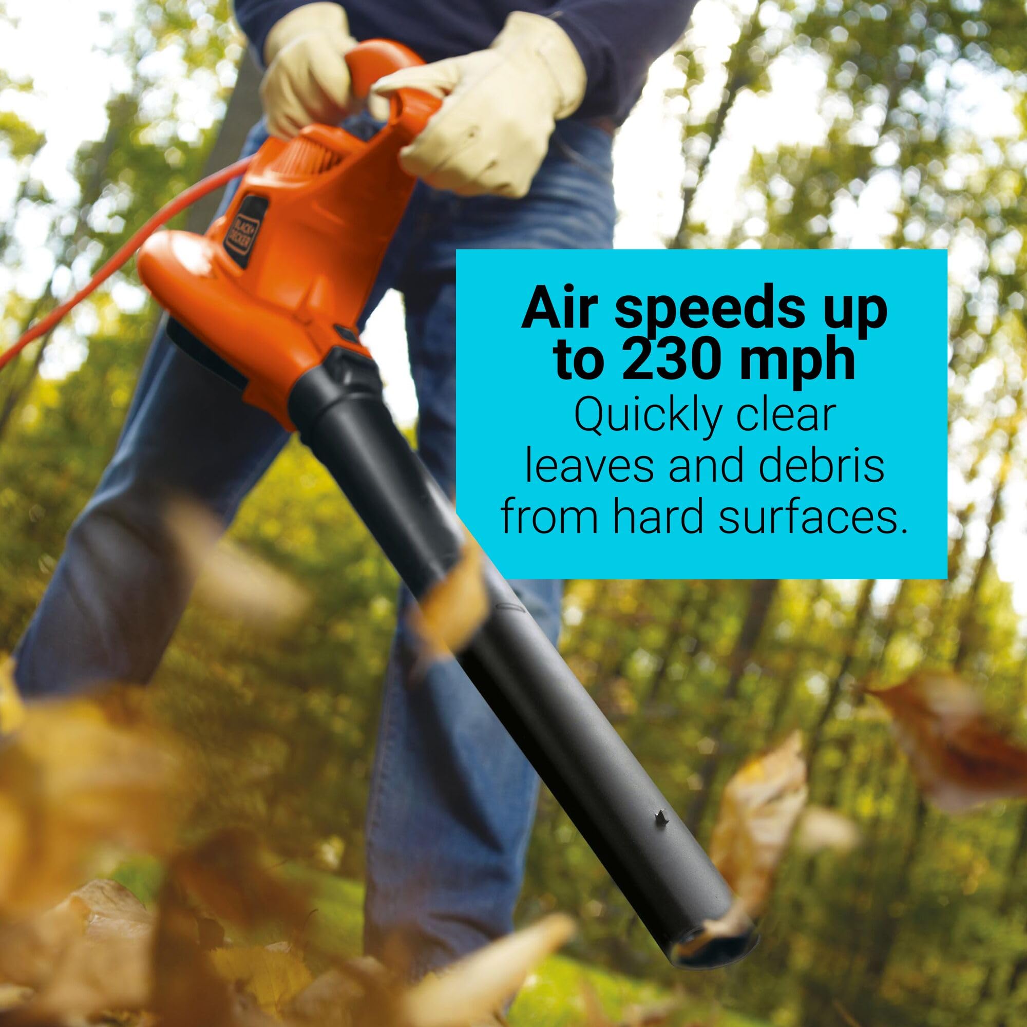 BLACK+DECKER concentrator nozzle detail for focused blowing performance