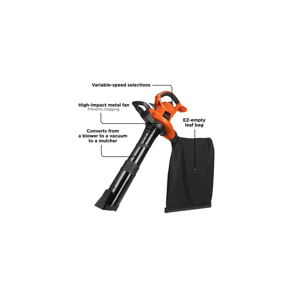 BLACK+DECKER BV6600 blow tube attached for focused airflow and precise clearing
