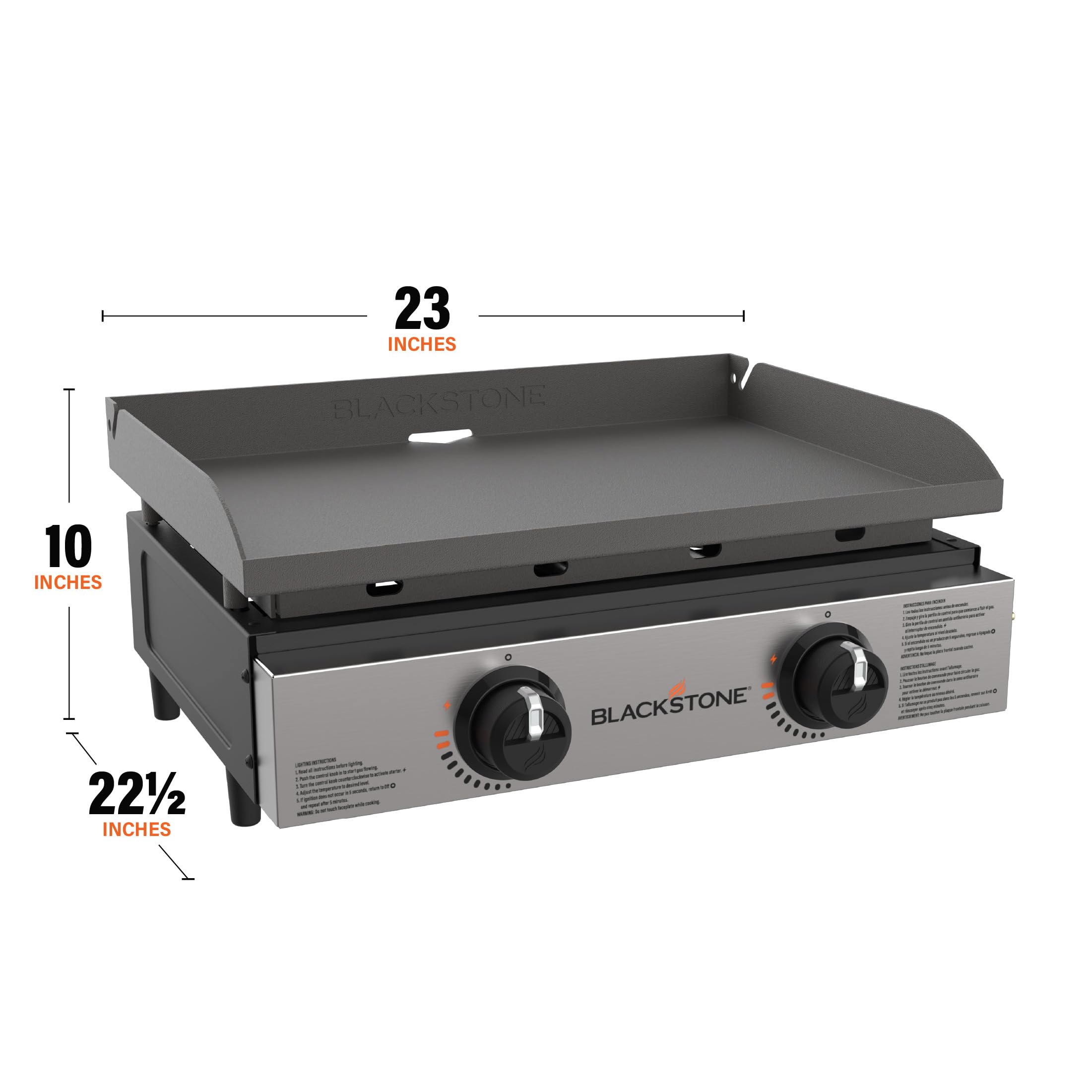 Blackstone 1666 control knobs and igniters close-up for precise dual-zone heat benefit