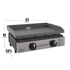 Blackstone 1666 control knobs and igniters close-up for precise dual-zone heat benefit