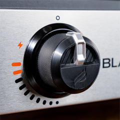 Blackstone 1666 rear grease cup detail demonstrating easy cleanup and mess reduction benefit