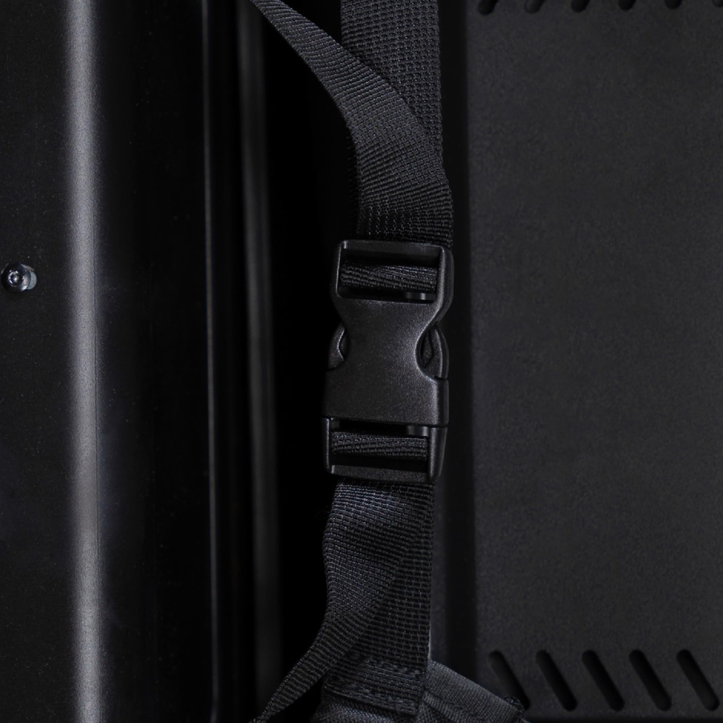 Blackstone detail of buckle fastening ensuring a snug wind-resistant fit