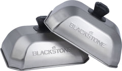 Blackstone front view of rectangle basting cover showing clean stainless steel finish and protection