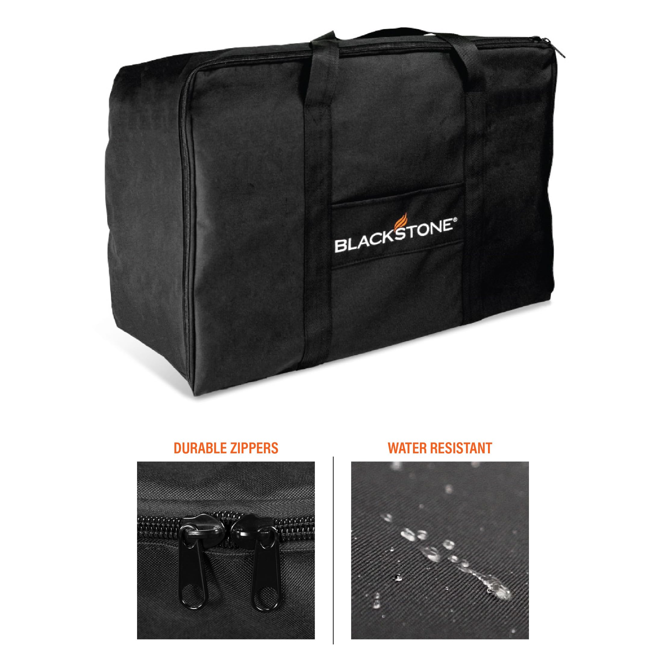 BLACKSTONE bag carrying griddle at campsite for easy transport