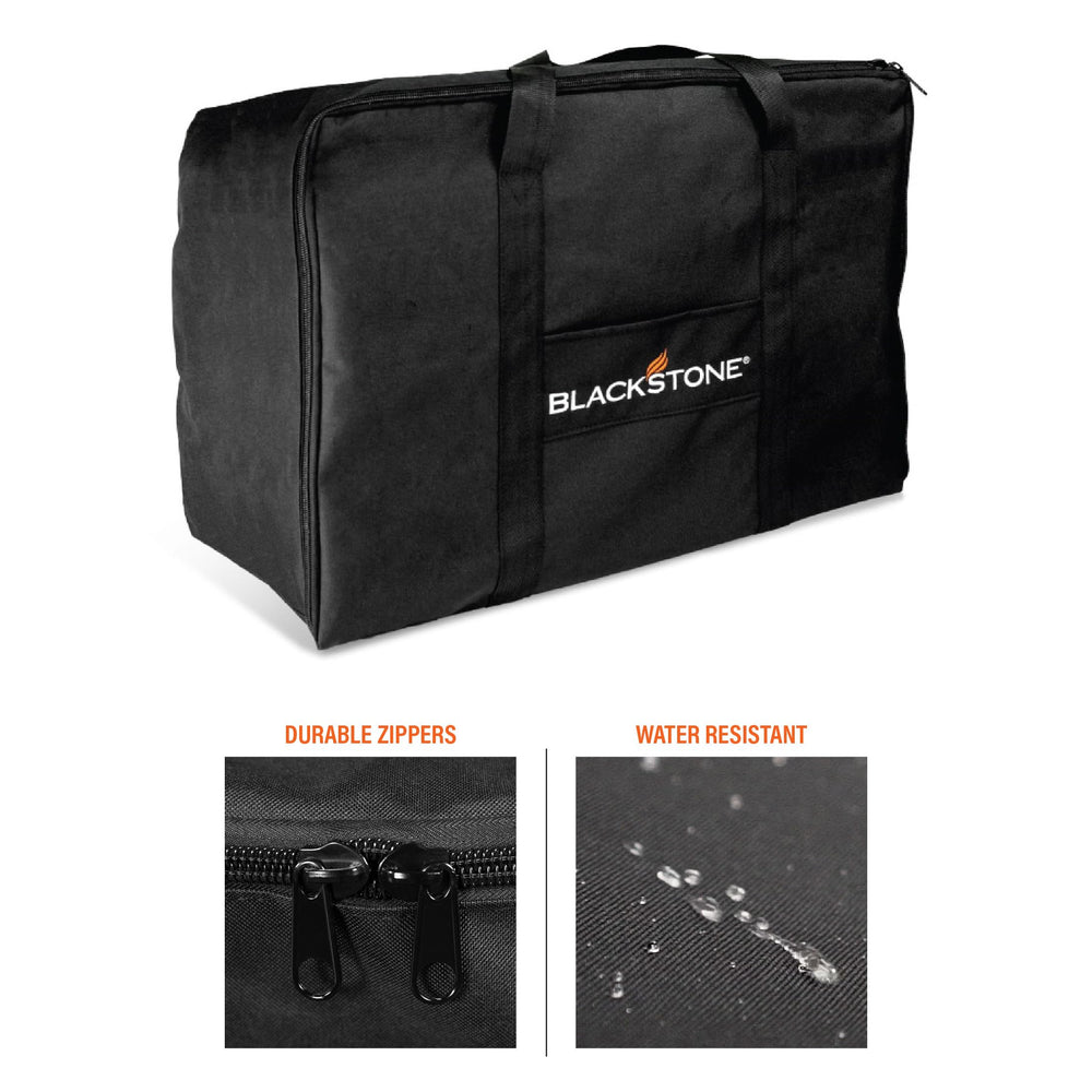 BLACKSTONE bag carrying griddle at campsite for easy transport
