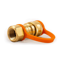 Blackstone close-up of 10 ft natural gas hose and 3/8" quick-connect for easy attachment