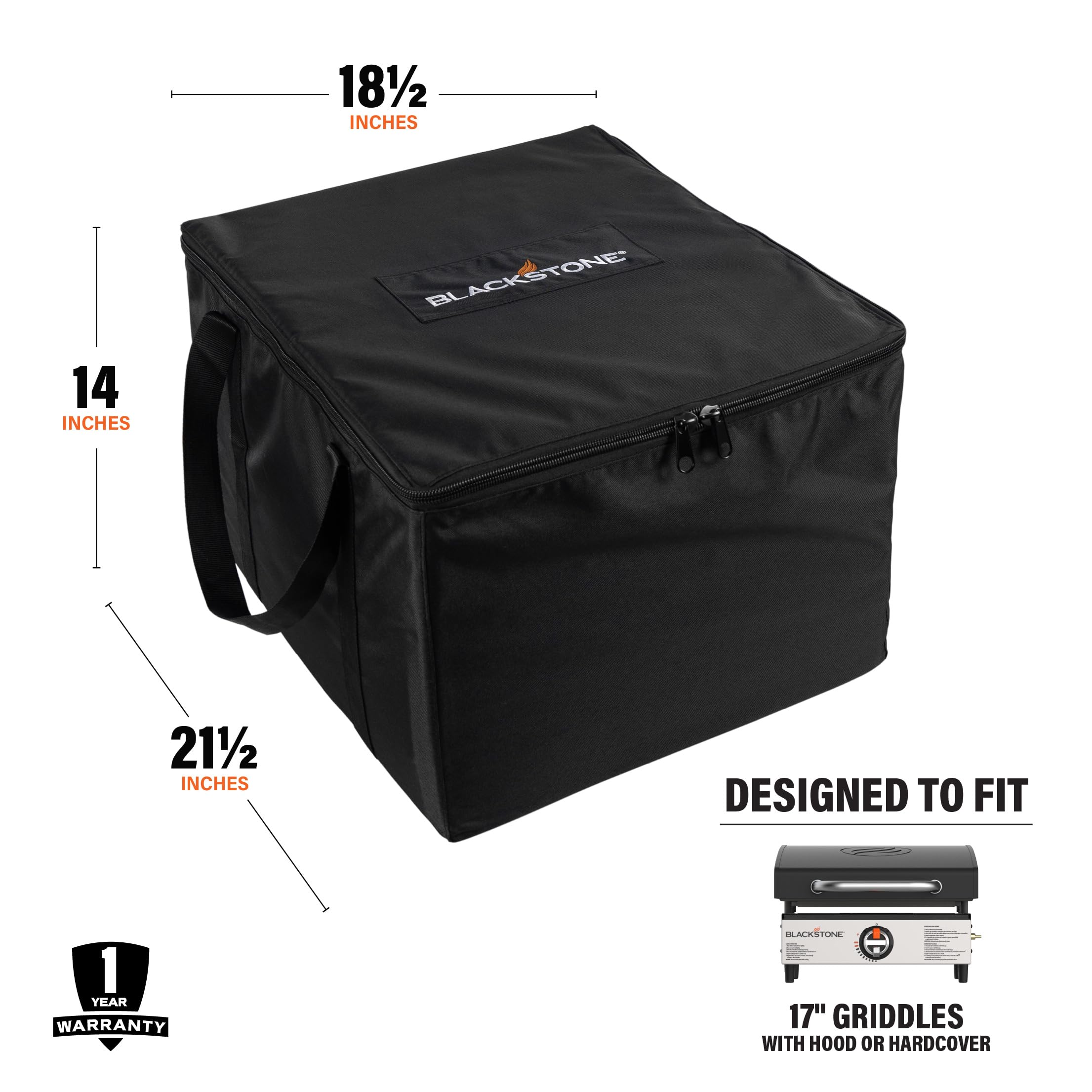 Blackstone reinforced handle detail for comfortable, secure transport
