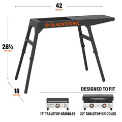 BLACKSTONE folded compact stand ready for transport, saving space in storage