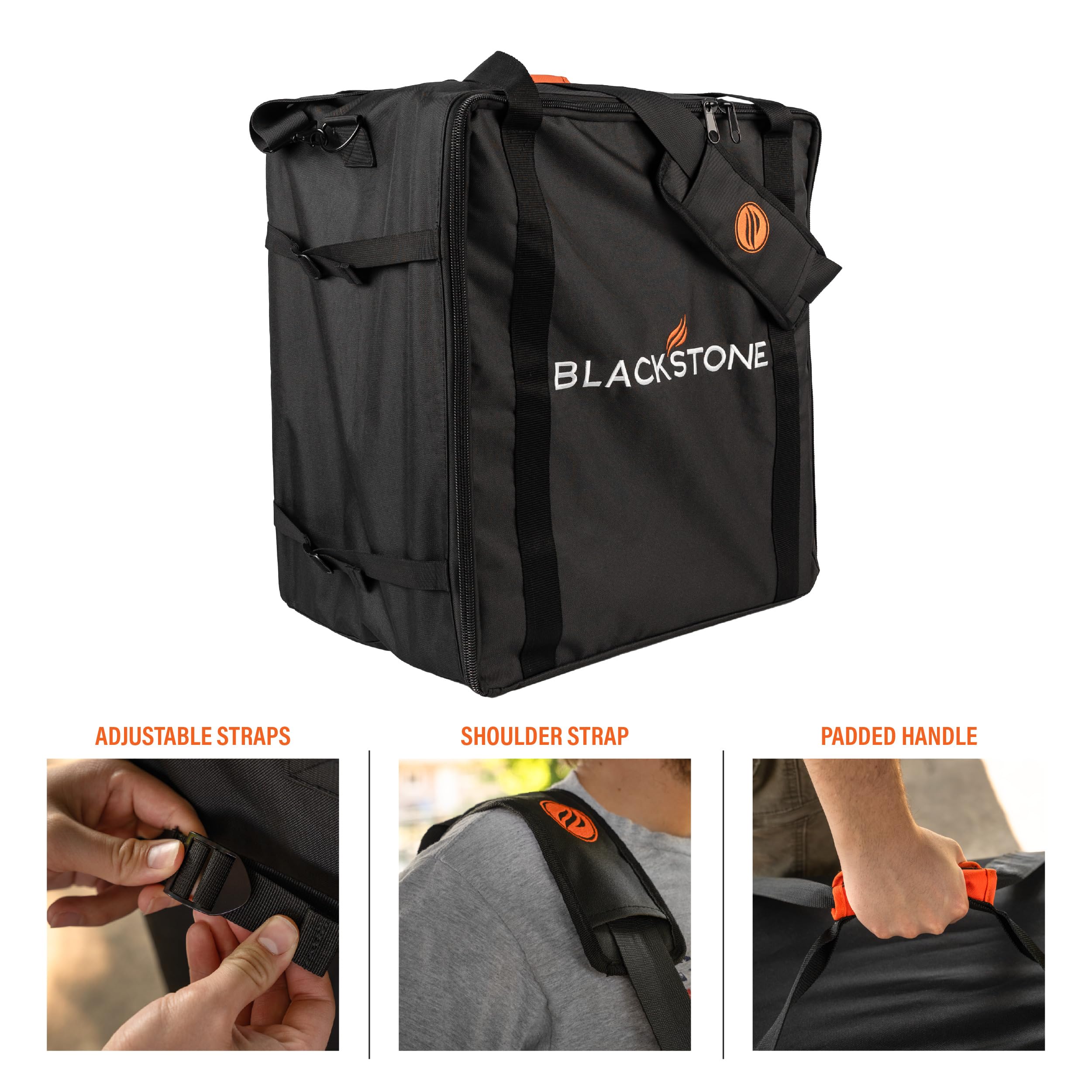 Blackstone heavy-duty zipper and reinforced seams extend bag durability