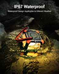 BLAVOR lantern lit inside a tent providing warm 360° campsite lighting