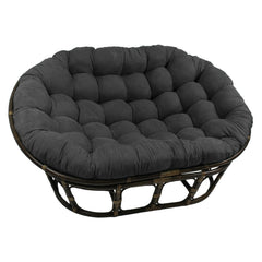 Blazing Needles front view cushion on papasan frame showing steel grey finish and comfort