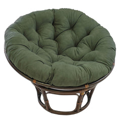 Blazing Needles front view cushion on papasan frame showing plush hunter green comfort