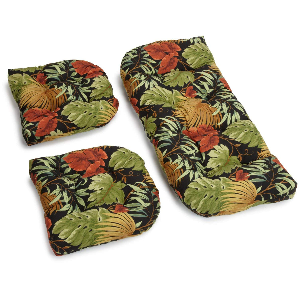 Blazing Needles Tropique Raven front view on settee shows durable color and cozy support