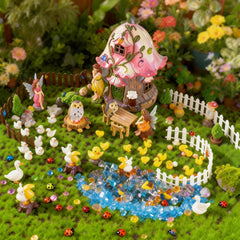 BLBYHO fairy house front view showing charming doorway and scale benefit